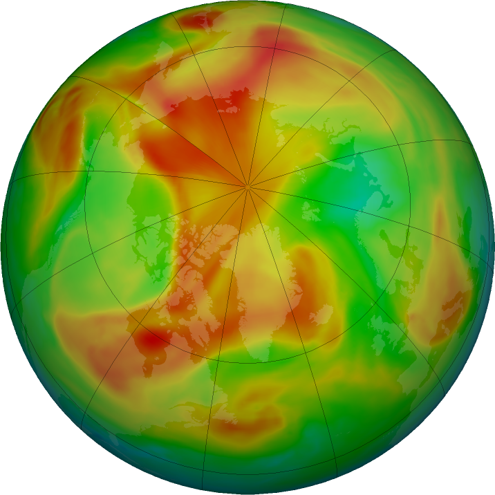 Arctic ozone map for 19 April 2021